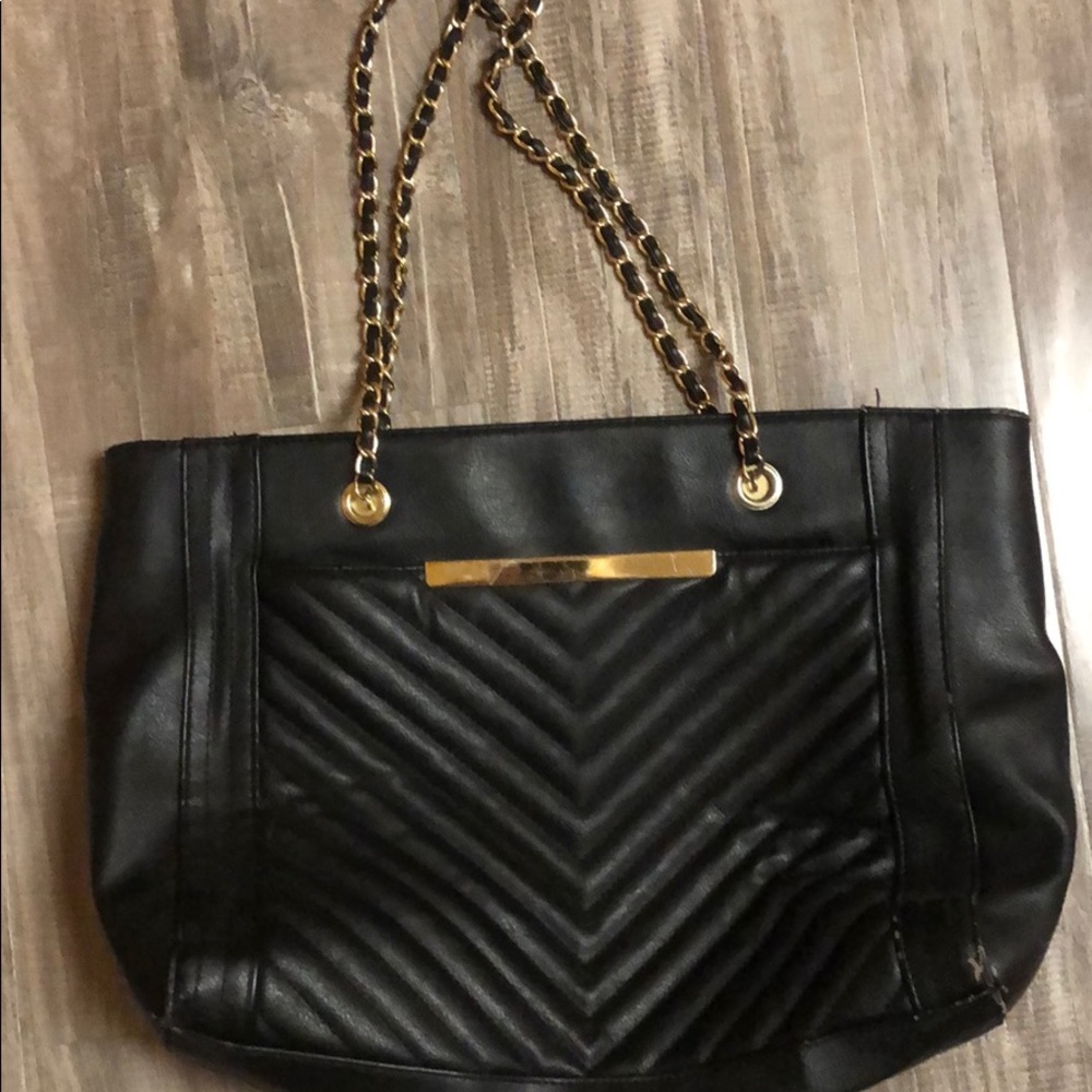Black and gold purse